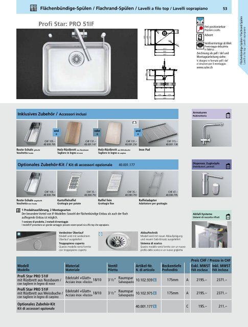 SpÃƒÂ¼len und Becken: Preisliste 2013 - Suter Inox AG