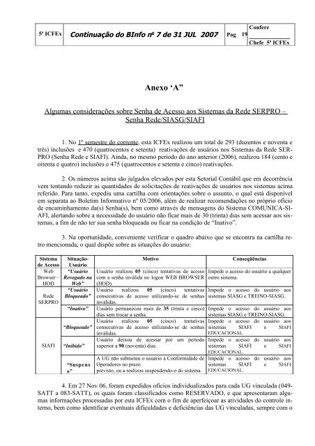 BInfo - 07 - 5Âª ICFEx - ExÃ©rcito Brasileiro