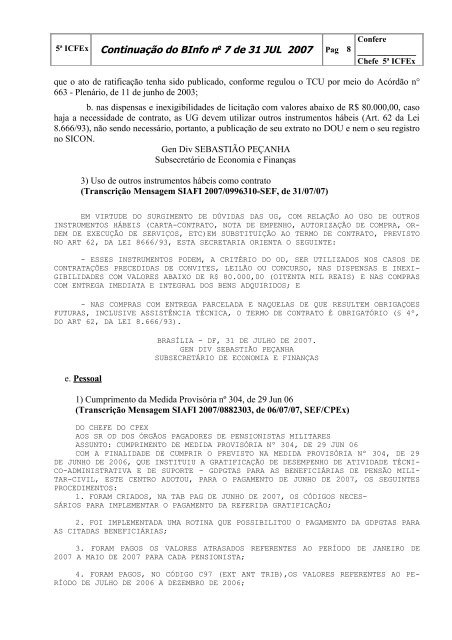 BInfo - 07 - 5Âª ICFEx - ExÃ©rcito Brasileiro
