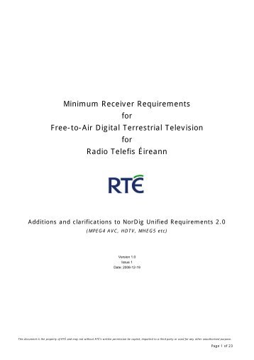 Minimum Receiver Requirements for Free-to-Air Digital ... - Boxer
