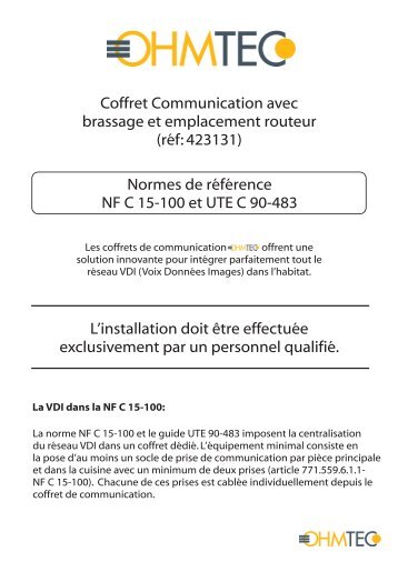 Normes de rÃ©fÃ©rence NF C 15-100 et UTE C 90-483 L ... - iicsen