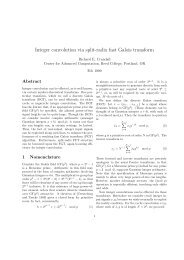 Integer convolution via split-radix fast Galois transform - Reed College