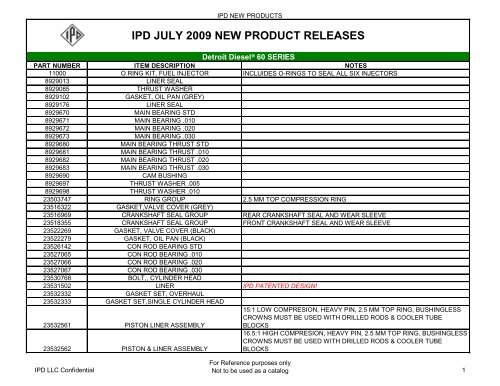 IPD's New Products release - from IPD