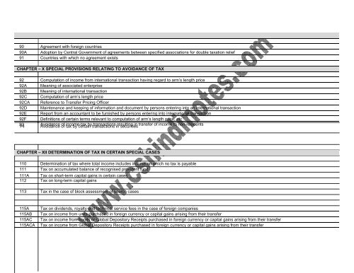 Income tax Act 1961 Section wise index - cs notes