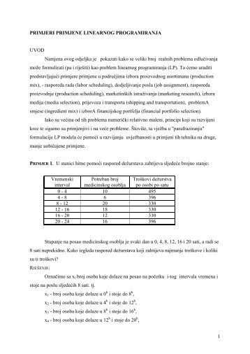 Linearno programiranje 1 i 2