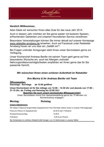 Speisekarte/Getränkekarte (PDF / 192 KB) - Ratskeller Arnsberg