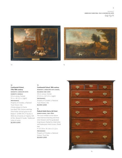 American Furniture, Folk & Decorative Arts 04/13/11 - Freeman's ...