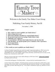 the Family Tree Maker Users Group