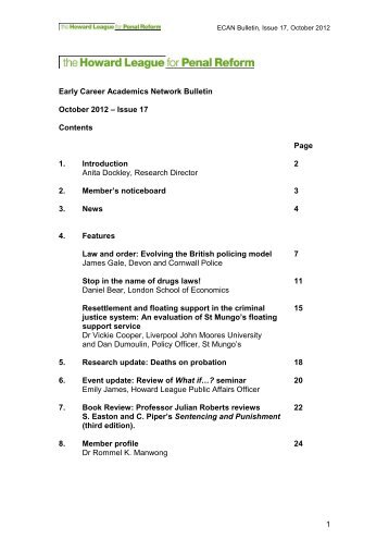 1 Early Career Academics Network Bulletin October 2012 â Issue 17 ...