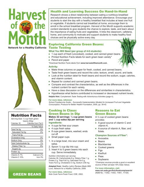 Green Beans - Harvest of the Month