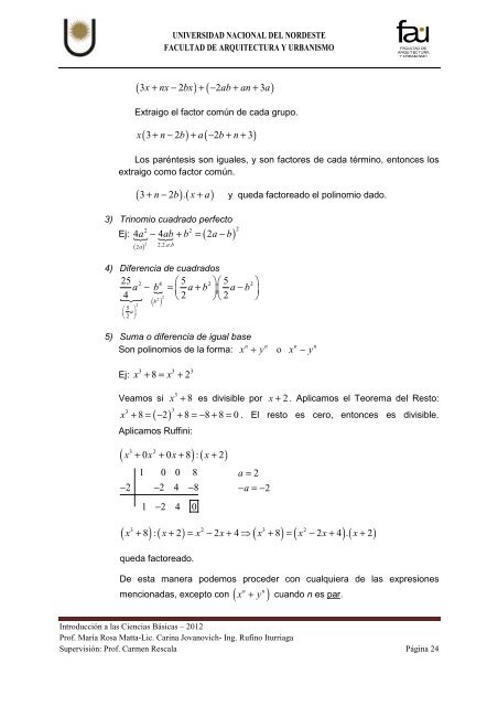 Ciencias Básicas - Facultad de Arquitectura y Urbanismo