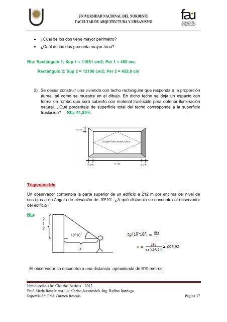 Ciencias Básicas - Facultad de Arquitectura y Urbanismo