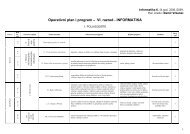 Operativni plan i program â VI. razred - INFORMATIKA