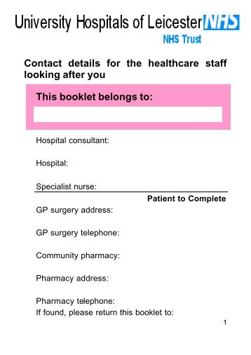 UHL Methotrexate Record book - Leicestershire Medicines Strategy ...