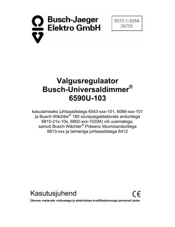 Valgusregulaator Busch-Universaldimmer 6590U ... - Elektroskandia