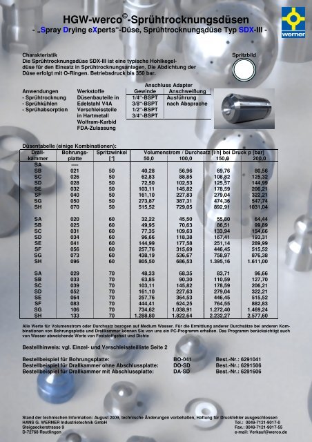 Download Datenblatt - Hans G. Werner Industrietechnik GmbH