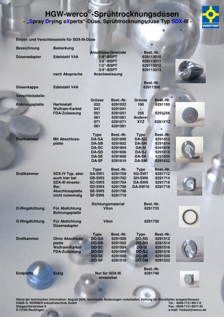 Download Datenblatt - Hans G. Werner Industrietechnik GmbH