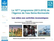 Les aides aux activitÃ©s Ã©conomiques - Agence de l'Eau Seine ...