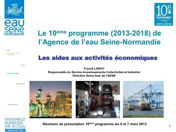 Les aides aux activitÃ©s Ã©conomiques - Agence de l'Eau Seine ...