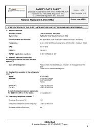 SAFETY DATA SHEET Natural Hydraulic Lime (NHL) - Socli