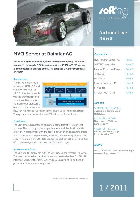 MVCI Server at Daimler AG - Softing Automotive Electronics GmbH