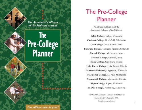 Pre-College Planner - Associated Colleges of the Midwest