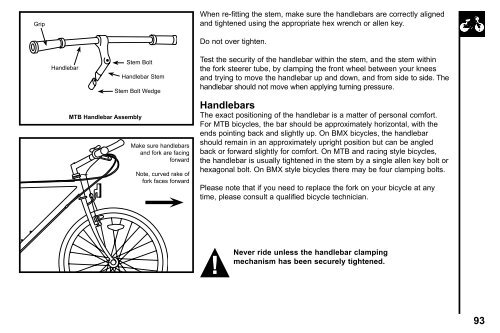 2010 iZIP Bicycle Owners Manual - Bicycle Center of Seattle