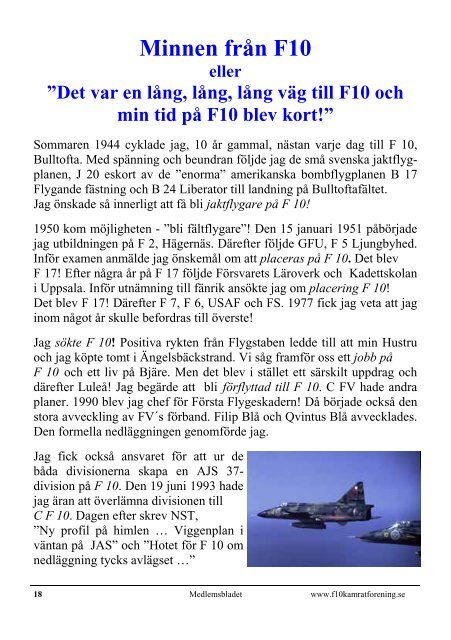 Medlemsblad Nr 20 - Ãngelholms Flygmuseum