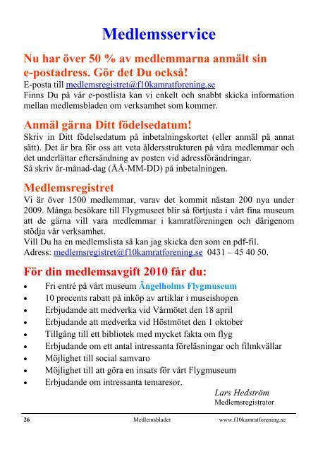 Medlemsblad Nr 20 - Ãngelholms Flygmuseum