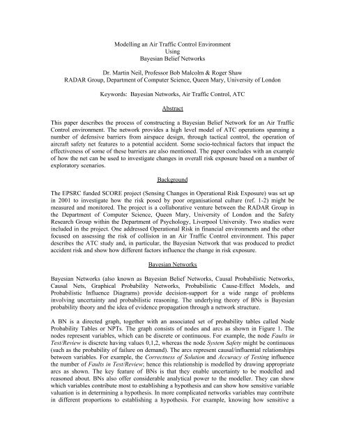 Modelling an Air Traffic Control Environment Using Bayesian Belief ...