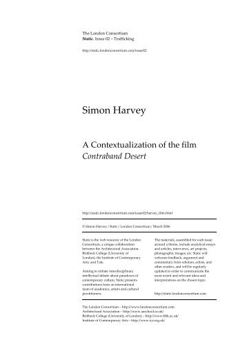 Simon Harvey - Static - The London Consortium