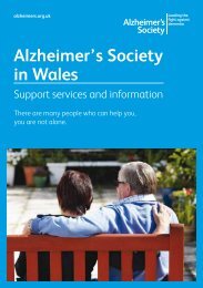 Alzheimer's Society in Wales - Primary Mental Health Care and ...