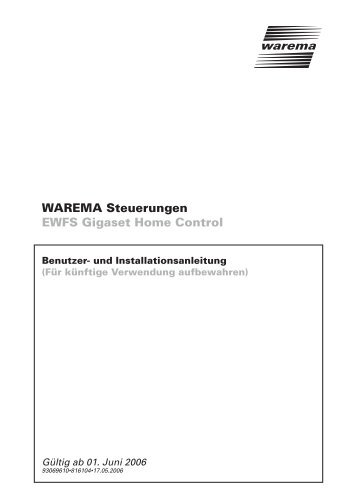 EWFS Gigaset Home Control Benutzer- und ... - Warema