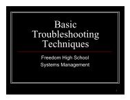 Basic Troubleshooting Techniques
