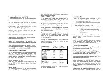 Local Property Tax Leaflet - Budget 2013