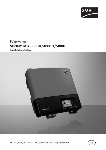 SUNNY BOY 3000TL/4000TL/5000TL - Installatiehandleiding