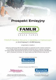 Prospekt emisyjny FAMUR S.A. - Millennium DM