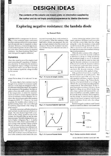 Exploring negative resistance: the lambda diode