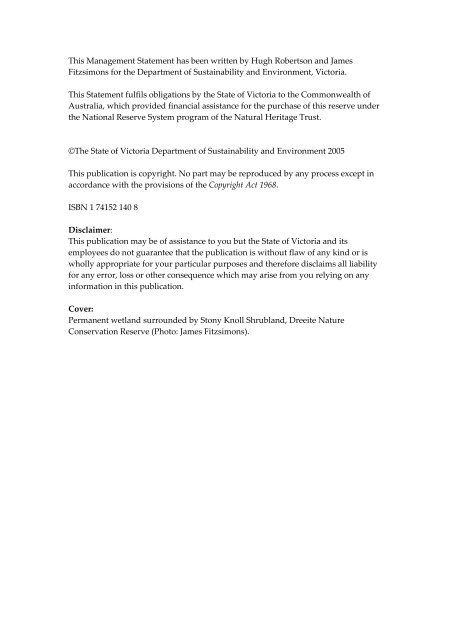 Dreeite NCR Management Statement (PDF File 2.2 ... - Parks Victoria