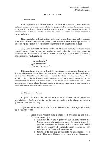 la ilustración y kant - Plan alfa