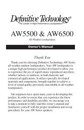 AW5500/AW6500 Manual - Definitive Technology