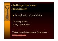 Challenges for Asset Management - Dr Penny Burns