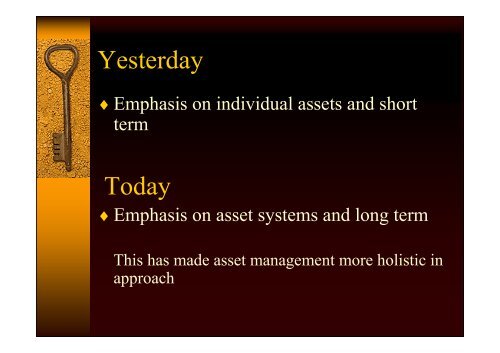 Challenges for Asset Management - Dr Penny Burns