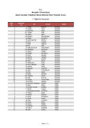 SonuÃ§larÄ± - NevÅehir Ãniversitesi