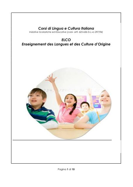 Corsi di Lingua e Cultura Italiana - Consulat d'italie : Metz - Ministero ...