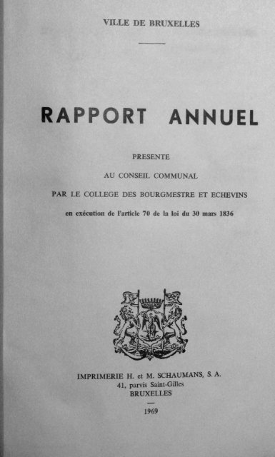 RAPPORT ANNUEL - Ville de Bruxelles