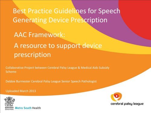 AAC Framework: A resource to support device prescription
