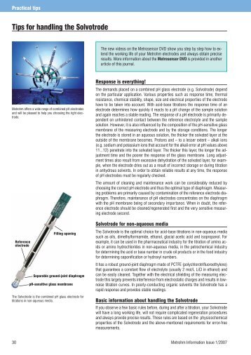 Tips for handling the Solvotrode - Metrohm