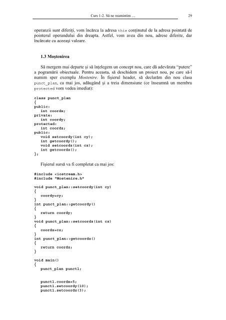 Cursul POO - Informatica aplicata si programare - Universitatea ...