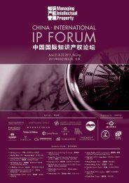 CHINA- INTERNATIONAL IP FORUM - Managing Intellectual Property